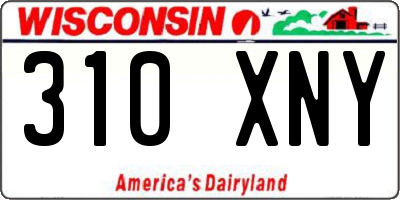WI license plate 310XNY
