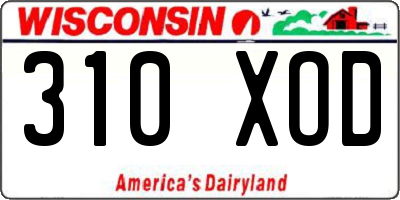 WI license plate 310XOD