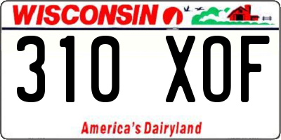 WI license plate 310XOF