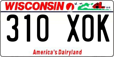 WI license plate 310XOK