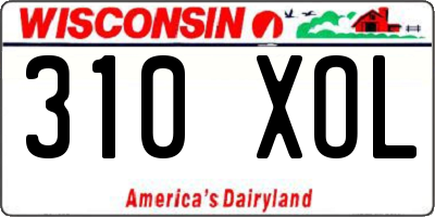 WI license plate 310XOL