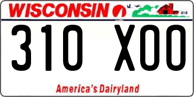 WI license plate 310XOO