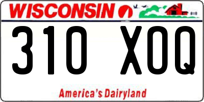 WI license plate 310XOQ