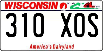 WI license plate 310XOS