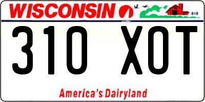 WI license plate 310XOT