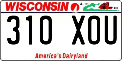 WI license plate 310XOU