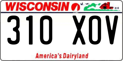 WI license plate 310XOV