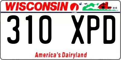 WI license plate 310XPD