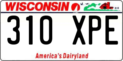 WI license plate 310XPE
