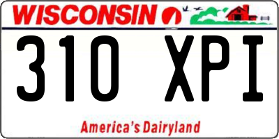 WI license plate 310XPI