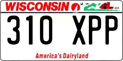 WI license plate 310XPP