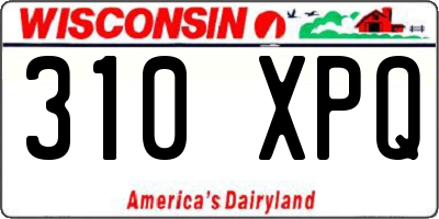 WI license plate 310XPQ