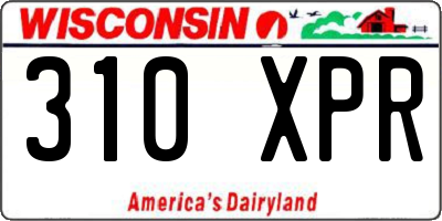 WI license plate 310XPR