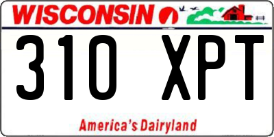 WI license plate 310XPT