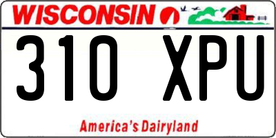 WI license plate 310XPU