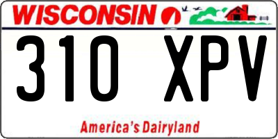 WI license plate 310XPV