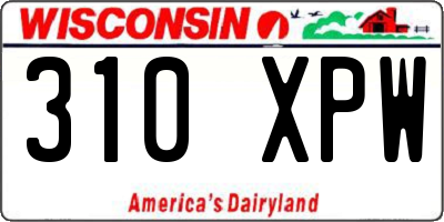 WI license plate 310XPW