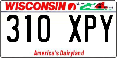 WI license plate 310XPY
