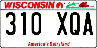 WI license plate 310XQA
