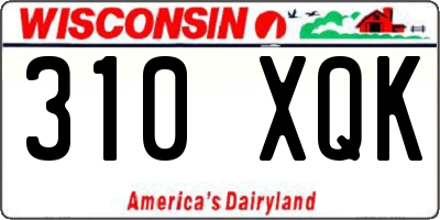 WI license plate 310XQK