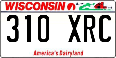 WI license plate 310XRC