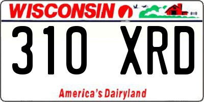 WI license plate 310XRD