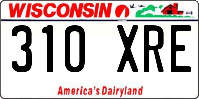 WI license plate 310XRE