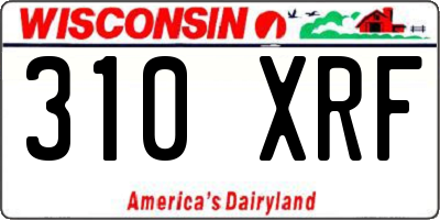 WI license plate 310XRF