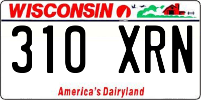 WI license plate 310XRN
