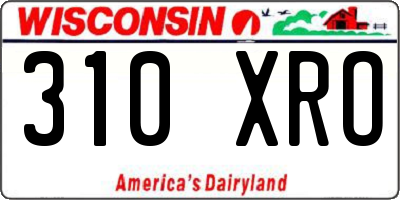 WI license plate 310XRO