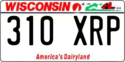 WI license plate 310XRP