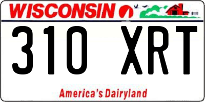WI license plate 310XRT