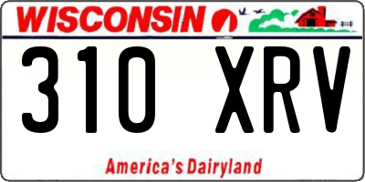 WI license plate 310XRV