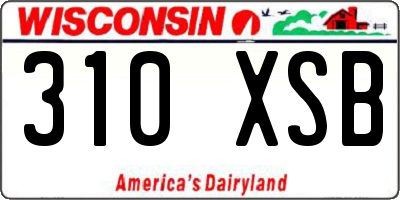 WI license plate 310XSB