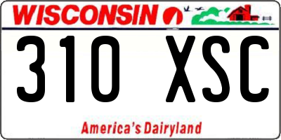 WI license plate 310XSC