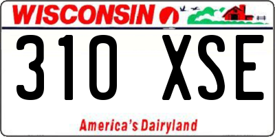 WI license plate 310XSE