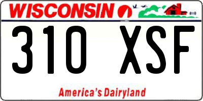 WI license plate 310XSF