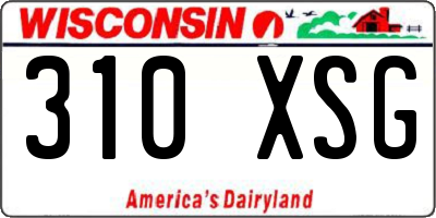 WI license plate 310XSG