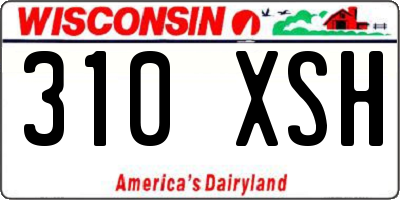 WI license plate 310XSH