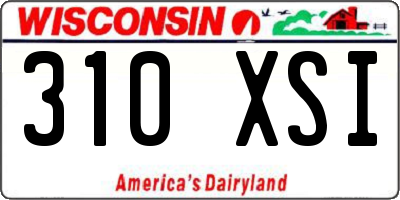 WI license plate 310XSI