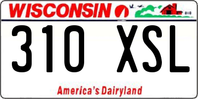 WI license plate 310XSL