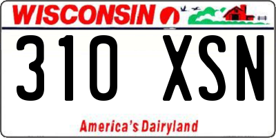 WI license plate 310XSN