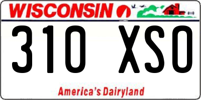 WI license plate 310XSO