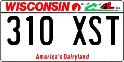 WI license plate 310XST