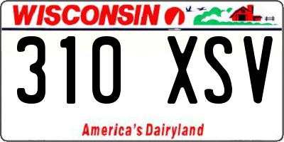 WI license plate 310XSV