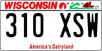 WI license plate 310XSW