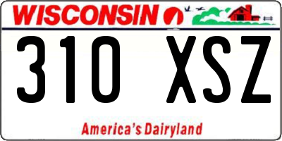 WI license plate 310XSZ