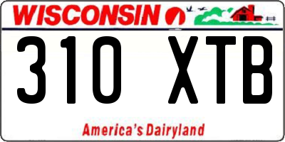 WI license plate 310XTB
