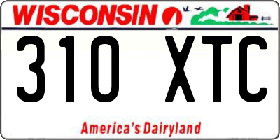 WI license plate 310XTC