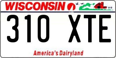 WI license plate 310XTE